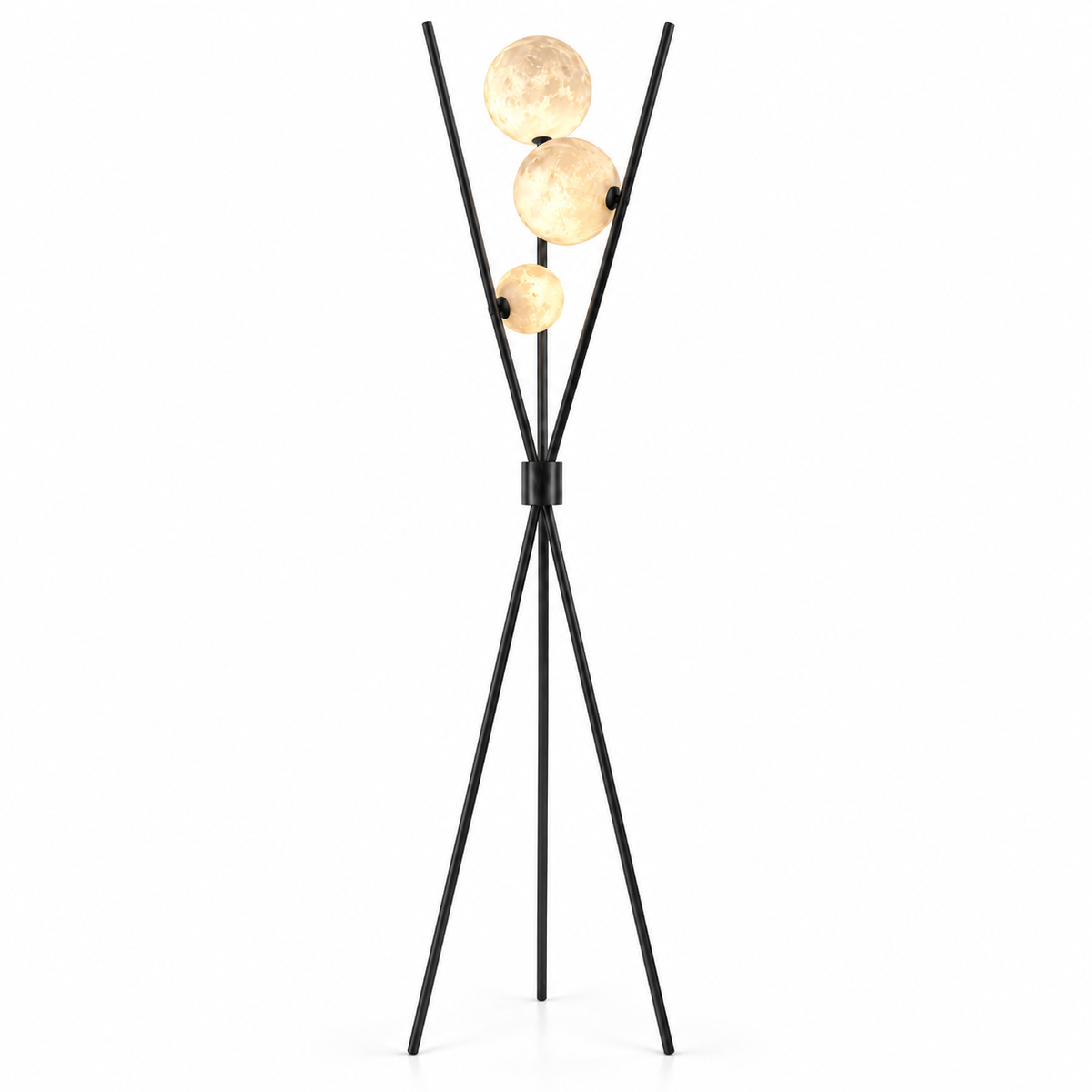 š Floor | Glass Tripod Living Couples | Three Moon Glow