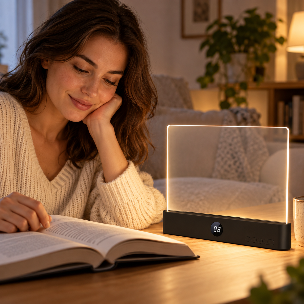 ๐ Rechargeable | LED Panel Bedside Booklovers | Even Flat Page Glow