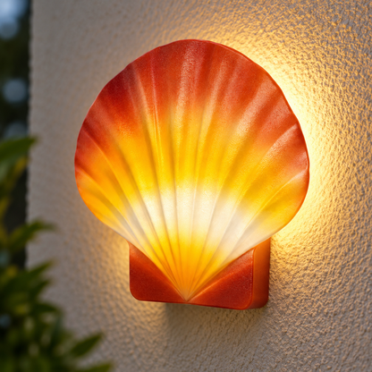 🐚 Wall | LED Resin Outdoor Homeowners | Shell Shape Glow