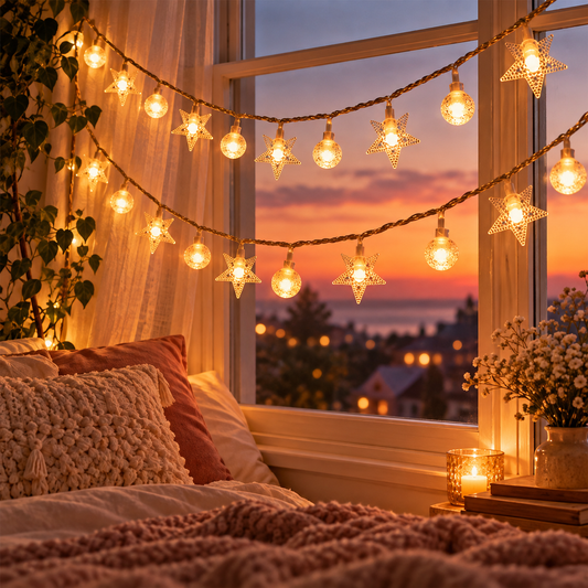 🎀 Lights | Star Globe Bedroom Teens | Boho Warm Glow