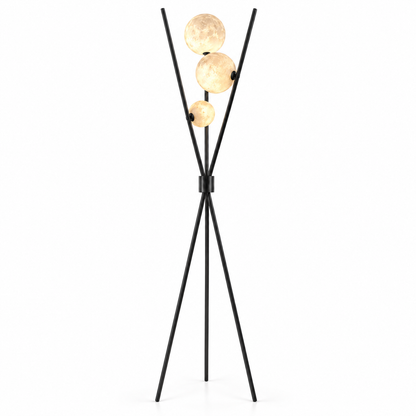 🌕 Floor | Glass Tripod Living Couples | Three Moon Glow