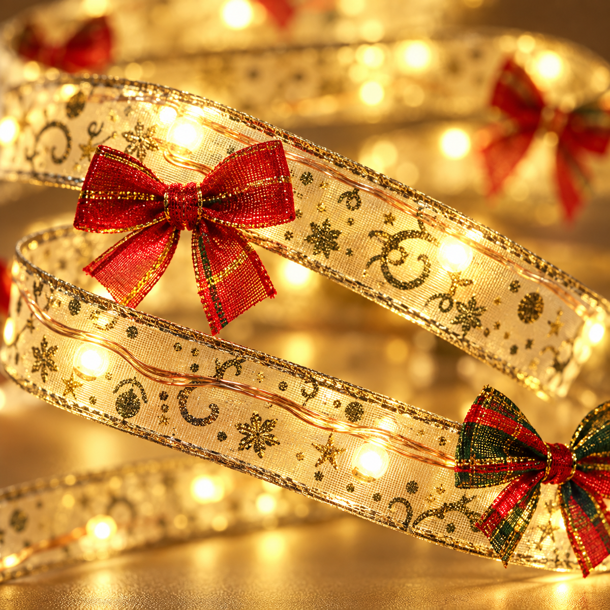 🎁 Ribbon | Copper Wire Office Kids | Wall Tree Warm Glow
