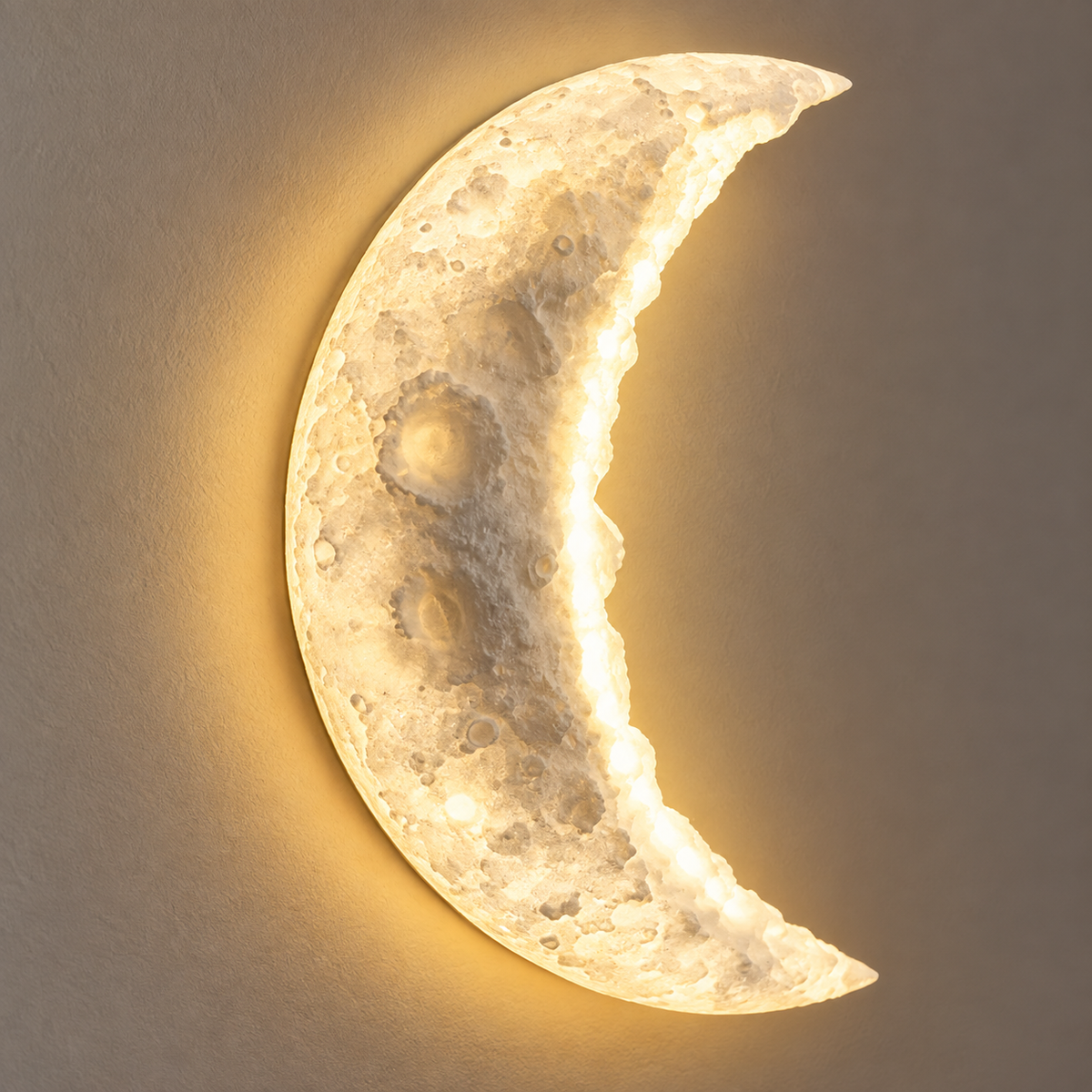🌙 Wall | LED Resin Bedroom Kids | Crescent Moon Glow
