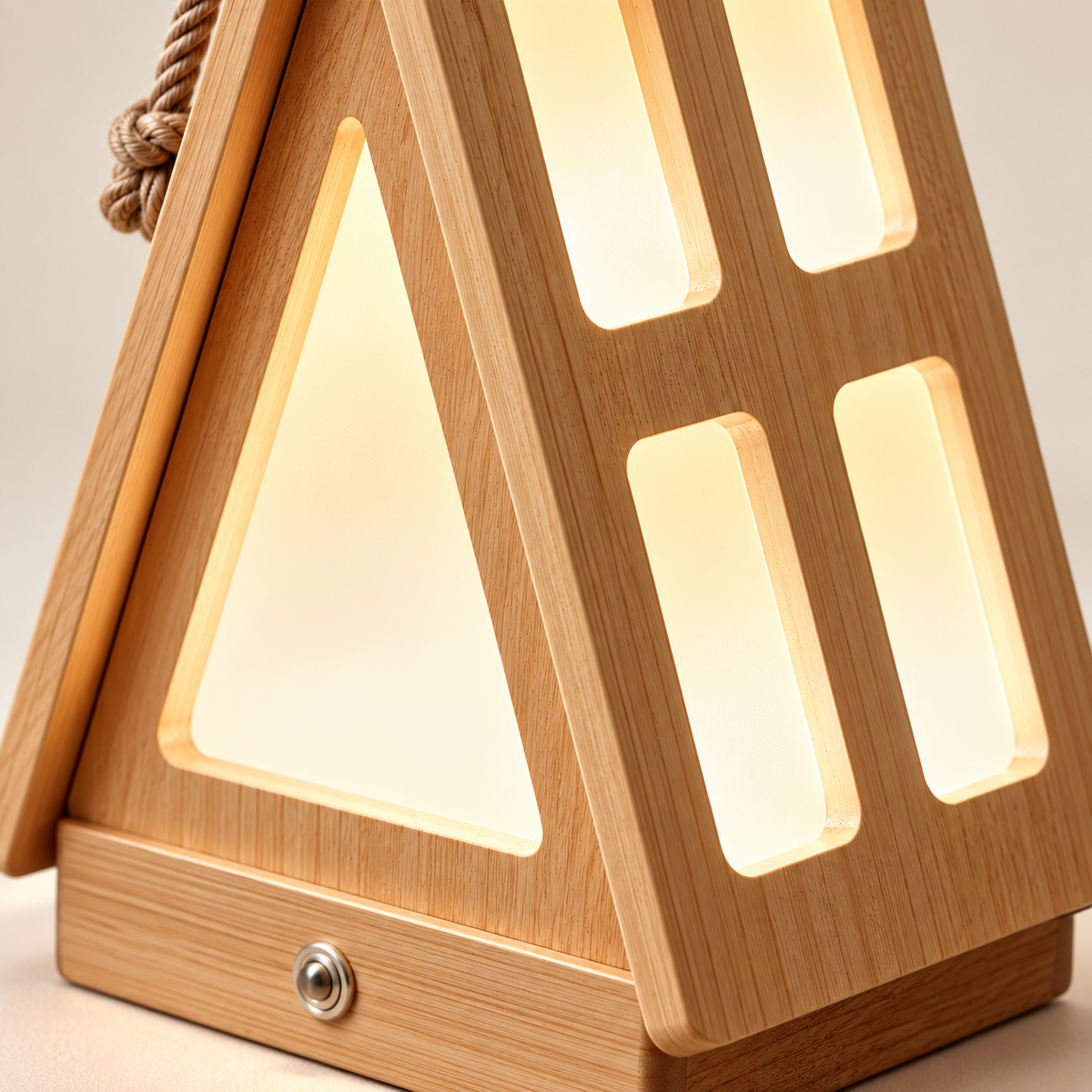 🛖 Cabin | Solid Wood Nursery Toddlers | Triangle Window Glow