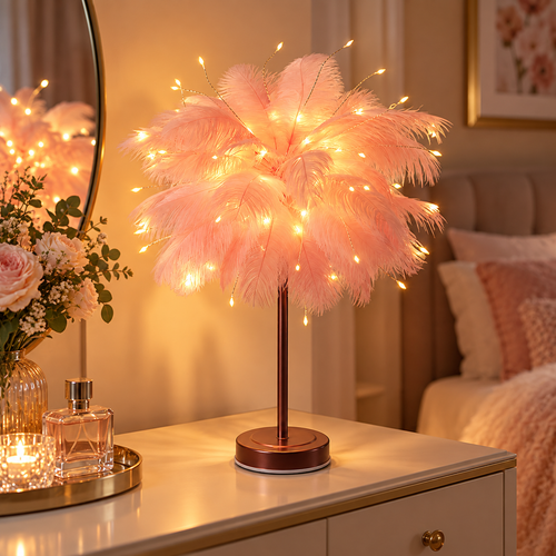 💕 Feather | Rose Gold Dorm Teens | Pink Fairy Warm Glow