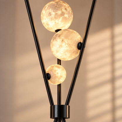 🌕 Floor | Glass Tripod Living Couples | Three Moon Glow