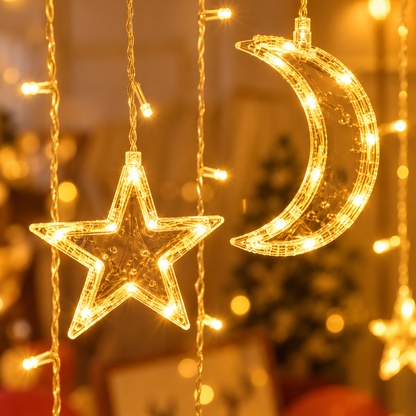 🎅 Christmas | Copper Wire Window Hosts | Star Moon Warm Glow
