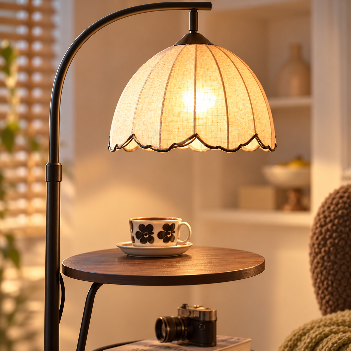 🕰️ Floor | Metal Fabric Living Readers | Tray Table Glow