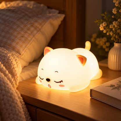 😻 Cat | Soft Silicone Nursery Kids | Sleepy Warm Glow