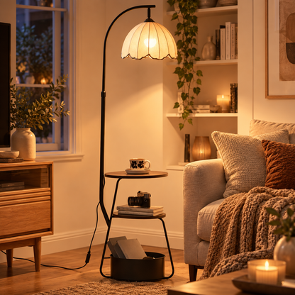 🕰️ Floor | Metal Fabric Living Readers | Tray Table Glow