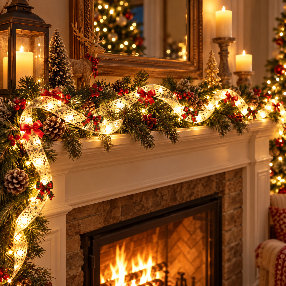 🎁 Ribbon | Copper Wire Office Kids | Wall Tree Warm Glow