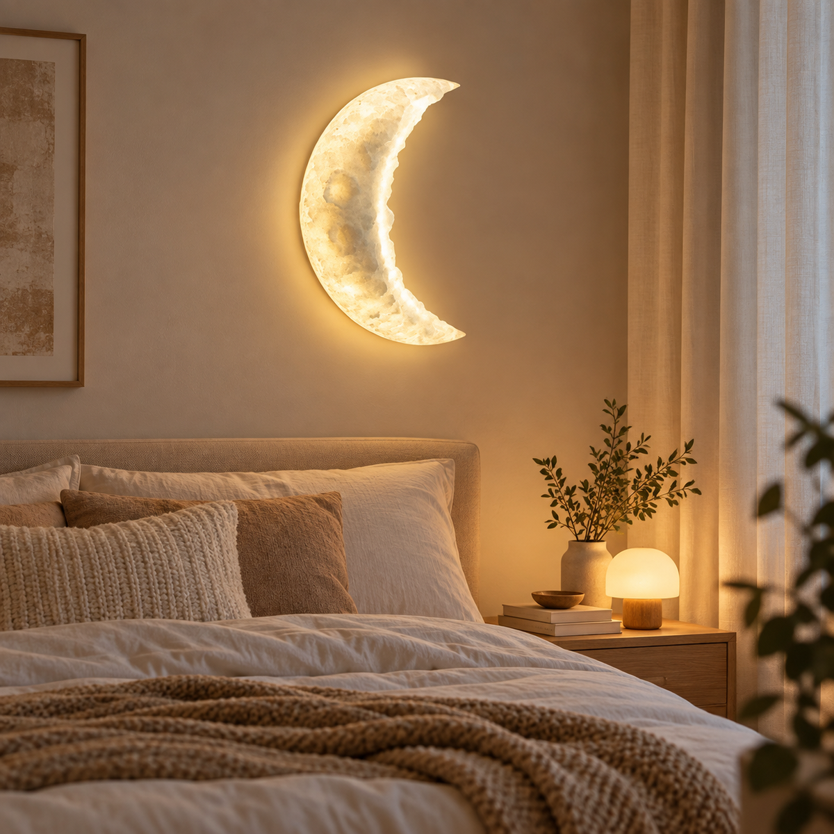 🌙 Wall | LED Resin Bedroom Kids | Crescent Moon Glow