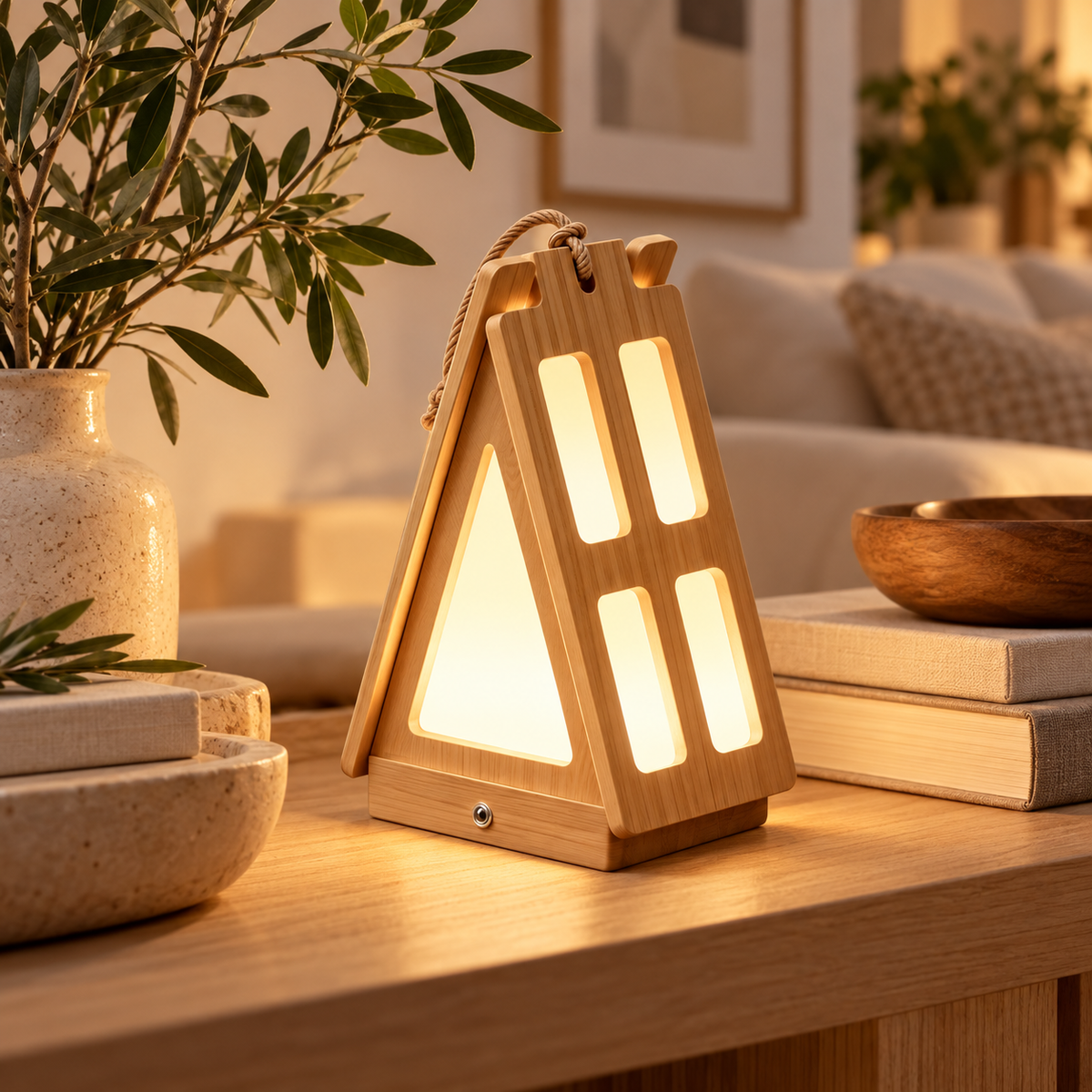 🛖 Cabin | Solid Wood Nursery Toddlers | Triangle Window Glow