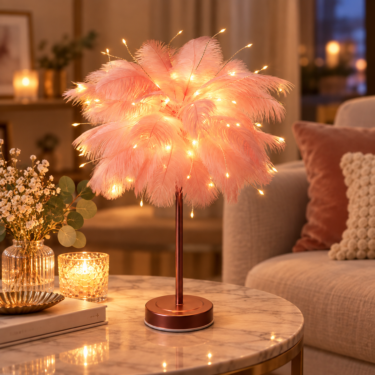 💕 Feather | Rose Gold Dorm Teens | Pink Fairy Warm Glow
