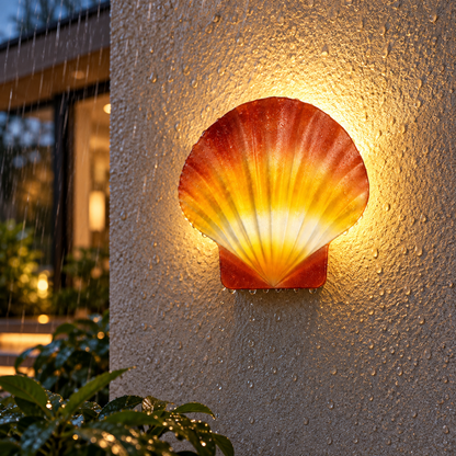🐚 Wall | LED Resin Outdoor Homeowners | Shell Shape Glow