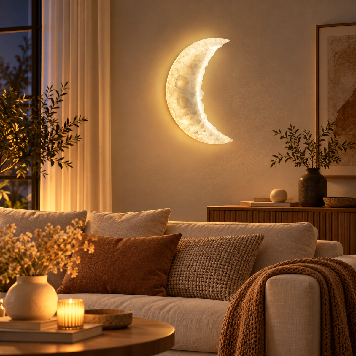 🌙 Wall | LED Resin Bedroom Kids | Crescent Moon Glow