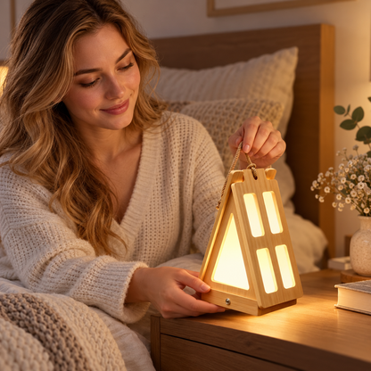 🛖 Cabin | Solid Wood Nursery Toddlers | Triangle Window Glow